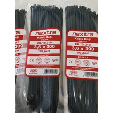 Nextra 3.6X300 Plastik Cırt Kelepçe Kablo Bağı Siyah 100'LU Paket
