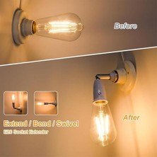 NY Home Esnek Ampul Duyu Uzatıcı, 4'lü Set E27 Ampul Uzatma Adaptörü, 20CM Esnek ve Ayarlanabilir Tasarım, Tüm Ampul Çeşitleri Ile Uyumlu, Ev ve Ofis Aydınlatması Için