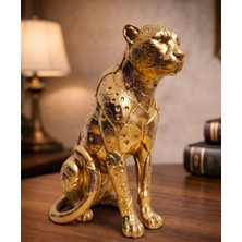 Hediyehanem Çita - Jaguar Biblo Dekor Masa Dekoru Çita Heykel 15 cm - Ev ve Ofis Dekorasyonu