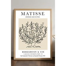 Duvarda Henri Matisse Doğal Ahşap Çerçeveli Poster, Dekoratif Sanatsal Duvar Tablosu