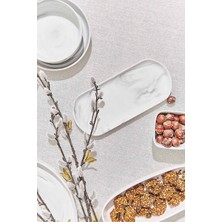 Paşabahçe Porselen Servis Tabağı Oval Gri Tekli 10X22 cm Tekli