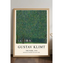 Duvarda Gustav Klimt Doğal Ahşap Çerçeveli Poster, Dekoratif Sanatsal Duvar Tablosu