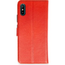 Mudanis Xiaomi Redmi 9A Kılıf Trend S Plus Kapaklı Kılıf - Kırmızı