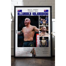 Duvarda Alexander Volkanovski Ufc Siyah Ahşap Çerçeveli Poster, Dekoratif Dövüş Duvar Tablosu