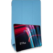 Mudanis Samsung Galaxy T970 Tab S7 Plus 12.4 Kılıf Tablet Smart Kılıf - Mavi