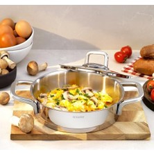 NY Home New Stahl Çelik Kapaklı Sahan 22 cm 2 Parça-Inox