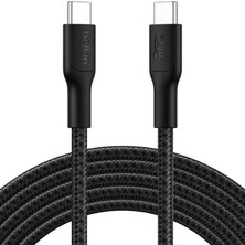 Belkin Eco Örgülü Usb-C - Usb-C Hızlı Şarj Kablosu (3 M, 240W, Siyah, USB 2.0)
