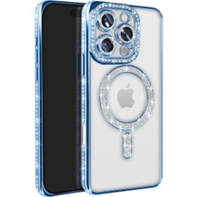Mudanis Apple Iphone 16 Pro Max Kılıf Joke Simli Magneticsafe Kılıf - Mavi