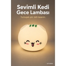 Septembris Lumicat Dokunmatik Silikon Kedi Gece Lambası USB Şarjlı Yumuşak LED Çocuk Odası Lambası