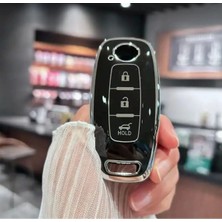 BigKey Nissan Yeni Kasa Uyumlu Qashqai  x Trail Juke Anahtar Kılıfı Bagaj Simgeli Siyah Gümüş