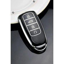 BigKey Chery Tiggo Uyumlu 8 Pro Omoda 5 Tiggo 7 Avantgarde Anahtar Kılıfı Siyah Gümüş S