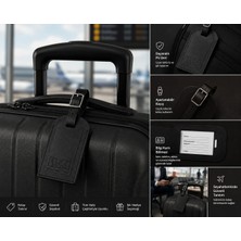 Windmotion Bagaj Etiketi Kılıfı Pu Deri Siyah WT25808