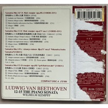EMI Records Ludwig Van Beethoven 12-15 The Piano Sonataflat Wilhelm Kempff  CD