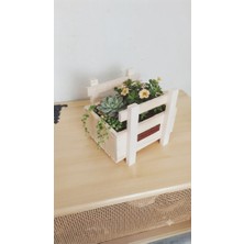 Green Efficiency Dekoratif Doğal Ahşap Kasa Kutu Saksılık Organizer - Çok Amaçlı Düzenleyici
