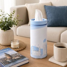AyrStore 4 Adet Araç Bardaklığı Uyumlu Peçetelik Araç Içi Peçete Kutusu Silindir Peçete Dispenseri Bardaklık Tipi Peçete Tutucu Oto Aksesuarı Ev Ofis Kullanımı (Asorti Desen)