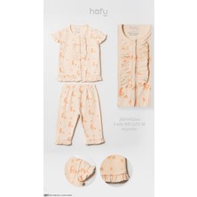 Hafy Baby %100 Pamuk Fitilli Yazlık Kız Bebek Takımı Fırfırlı Ördek Nakışlı