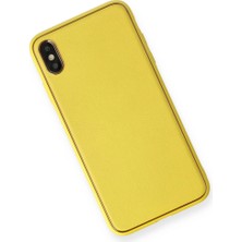 Grandor Apple Iphone Xs Max Kılıf Coco Deri Silikon Kapak - Sarı