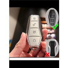 BigKey Byd Atto 3 ve Seal U Anahtar Koruma Kılıfı Beyaz / Gümüş Lütfen Uyumlu Anahtar Modeline Bakınız