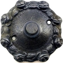 Colezium Antika Tarz Dekoratif Pirinç Güllü Kapı Zili - 75MM, Oksit