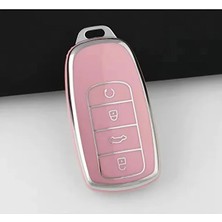 BigKey Chery Tıggo 8 Pro Max Tıggo 7 Pro Max Omoda 5 Pro Jaecoo (Tpu Anahtar Kılıfı (Pembe)