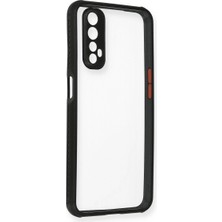 Grandor Realme 7 Kılıf Miami Şeffaf Silikon - Siyah