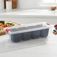 Zg Store 1 Adet Büyük Boy Buzdolabı Içi Düzenleyici Organizer - Geniş ve Kulplu Şeffaf Saklama Kutusu - Mutfak, Kiler ve Dolap Için (33 x 13 x 8 Cm)