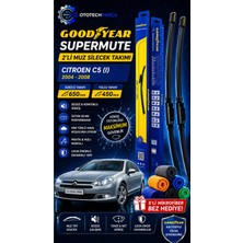 Goodyear Citroen C5 2004-2008 Supermute 2'li Muz Silecek Takımı 650MM 450MM-6'LI Mikro Fiber Bez Hediye