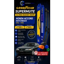 Goodyear Honda Accord Hatchback 1992-1998 Supermute 2'li Silecek Takımı 550MM 500MM-6'LI Mikro Fiber Bez Hediye