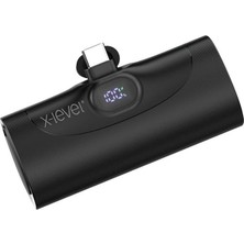 Zg Store X-Level Mini Powerbank Şarj Cihazı, 5000 Mah, 20W Hızlı Şarj, Type-C Giriş ve Çıkış, Ultra Mini, Yüksek Kalite, Akım Korumalı, Aşırı Şarj Koruma, Yatay Stand, LED Ekranlı, XP2304, Siyah