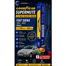 Goodyear Fiat Siena Supermute 2'li Muz Silecek Takımı 1997-2002 Sedan (550MM+450MM)-6'LI Mikro Fiber Bez Hediye