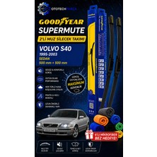 Goodyear Volvo S40 Supermute 2'li Muz Silecek Takımı 1995-2003 Sedan (500MM+500MM)-6'LI Mikro Fiber Bez Hediye