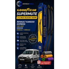 Goodyear Renault Kangoo Express Supermute 2'li Muz Silecek Takımı 1997-2007 Minivan (500MM+500MM)-6'LI Mikro Fiber Bez Hediye