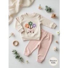 Beyzco Kids Kız Bebek Çiçekli, Kirazlı Alt Üst Takım