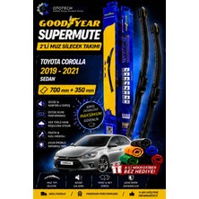Goodyear Toyota Corolla Supermute 2'li Muz Silecek Takımı 2019-2021 Sedan (700MM+350MM)-6'LI Mikro Fiber Bez Hediye