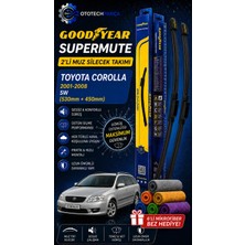 Goodyear Toyota Corolla Supermute 2'li Muz Silecek Takımı 2001-2008 Sw (530MM+450MM)-6'LI Mikro Fiber Bez Hediye