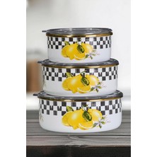 Zg Store Lemon Emaye Üçlü Saklama Seti