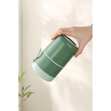 Zg Store 304 Çelik Çift Katlı 680 ml Yeşil Yemek Mama Saklama Kabı (Sıcak Tutmaz) MT249YS