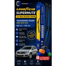 Goodyear Volkswagen Tiguan Supermute 2'li Muz Silecek Takımı 2007-2015 Suv (600MM+530MM)-6'LI Mikro Fiber Bez Hediye
