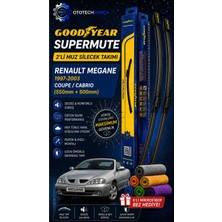 Goodyear Renault Megane Supermute 2'li Muz Silecek Takımı 1997-2003 Coupe / Cabrio (550MM+500MM)-6'LI Mikro Fiber Bez Hediye