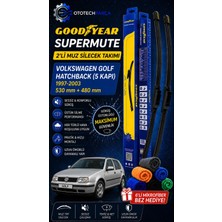 Goodyear Volkswagen Golf Supermute 2'li Muz Silecek Takımı 1997-2003 Hatchback (5 Kapı) (530MM+480MM)-6'LI Mikro Fiber Bez Hediye