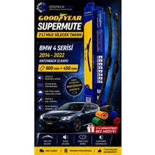 Goodyear Bmw 4 Serisi Supermute 2'li Muz Silecek Takımı 2014-2022 Hatchback (5 Kapı) (600MM+450MM)-6'LI Mikro Fiber Bez Hediye