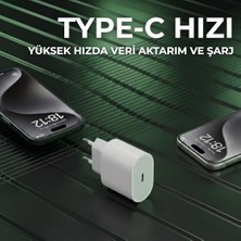 Zg Store Nodar 20W Usb-C Pd Hızlı Şarj Adaptörü | iPhone ve Android Uyumlu | Type-C Hızlı Şarj Başlığı, Güç Kaynağı | Yüksek Voltaj ve Kısa Devre Korumalı, Beyaz