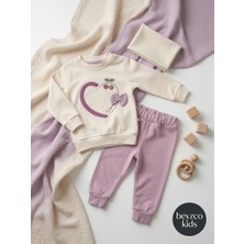 Beyzco Kids Kız Bebek Çiçekli, Kirazlı Alt Üst Takım