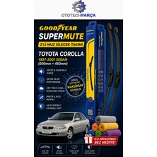 Goodyear Toyota Corolla Supermute 2'li Muz Silecek Takımı 1997-2001 Sedan (500MM+450MM)-6'LI Mikro Fiber Bez Hediye