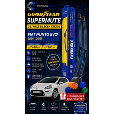 Goodyear Fiat Punto Evo 2009-2025 Supermute 2'li Muz Silecek Takımı 650MM 380MM-6'LI Mikro Fiber Bez Hediye