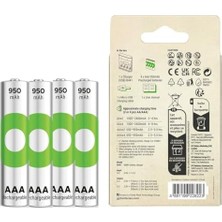 Zg Store Gp B441 USB Pil Şarj Cihazı 4 Adet 950MAH Aaa Ince Pilli Set