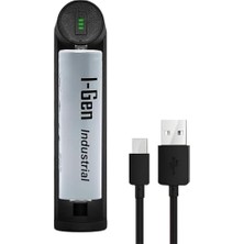 Zg Store I-Gen Batteries G101 2000MAH Şarj Edilebilir Pil + Tekli Şarj Cihazı Seti (18X65MM - 3.7 - Düz Kafa)