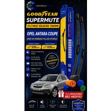 Goodyear Opel Antara Coupe 2005 ve Sonrası Yıllar Uyumlu Supermute 2'li Silecek Takımı 550MM 450MM-6'LI Mikro Fiber Bez Hediye