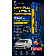 Goodyear Volkswagen Transporter Supermute 2'li Muz Silecek Takımı 2016-2022 Panelvan (600MM+600MM)-6'LI Mikro Fiber Bez Hediye