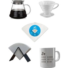 Empressco Kahve Demleme Seti V60 Sürahi Stand V60 Kağıt Kupa 5'li Paket